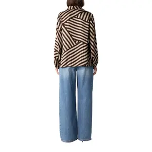 Women's Long Sleeve Satin Viscose Blouse with All-Over Print COMMA image-3