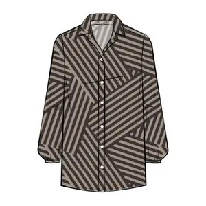 Women's Long Sleeve Satin Viscose Blouse with All-Over Print COMMA image-4
