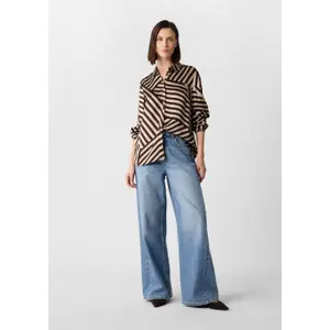 Women's Long Sleeve Satin Viscose Blouse with All-Over Print COMMA image-6