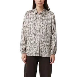 Women's Long Sleeve Satin Viscose Blouse with All-Over Print COMMA image-2