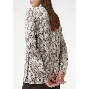 Women's Long Sleeve Satin Viscose Blouse with All-Over Print COMMA image-3