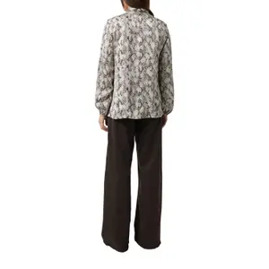 Women's Long Sleeve Satin Viscose Blouse with All-Over Print COMMA image-5