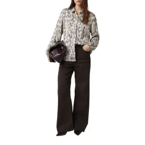 Women's Long Sleeve Satin Viscose Blouse with All-Over Print COMMA image-6