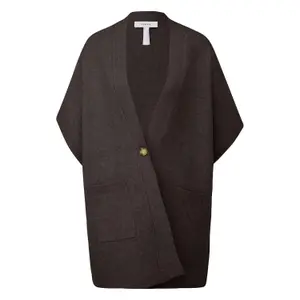 Women's Buttoned Closure Poncho COMMA image-0