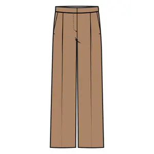 High-Waisted Pleated A-Line Trousers for Women COMMA image-4