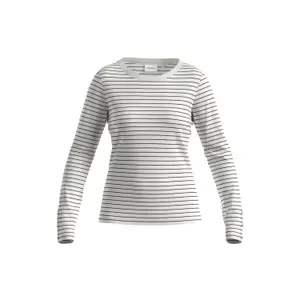Striped Long Sleeve T-shirt with Decorative Buttons Women's COMMA image-0