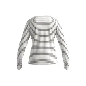 Striped Long Sleeve T-shirt with Decorative Buttons Women's COMMA image-1