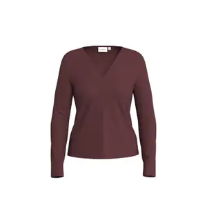 Women's Long Sleeve V-Neck Jersey T-Shirt COMMA image-0