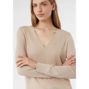 Women's Long Sleeve V-Neck Jersey T-Shirt COMMA image-3