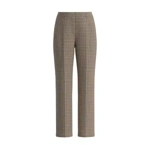 Women's Check Pattern Straight Leg Trousers COMMA image-0