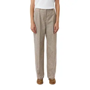 Women's Check Pattern Straight Leg Trousers COMMA image-2