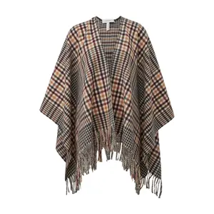 Checkered Poncho for Women COMMA image-0