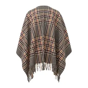 Checkered Poncho for Women COMMA image-1