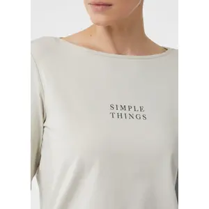 Printed Boat Neck T-shirt 3/4 Sleeve Women's COMMA image-3