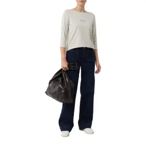 Printed Boat Neck T-shirt 3/4 Sleeve Women's COMMA image-6