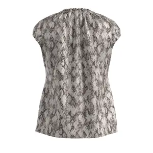 Women's Long-Line Blouse with All-Over Print and Ruffled Collar COMMA image-1