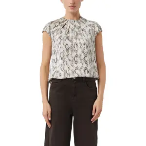Women's Long-Line Blouse with All-Over Print and Ruffled Collar COMMA image-2