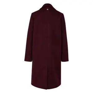 H Shape Long Double-Breasted Coat in Mixed Wool for Women COMMA image-1