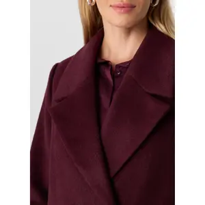 H Shape Long Double-Breasted Coat in Mixed Wool for Women COMMA image-3