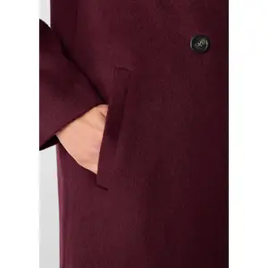 H Shape Long Double-Breasted Coat in Mixed Wool for Women COMMA image-6
