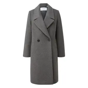 H Shape Long Double-Breasted Coat in Mixed Wool for Women COMMA image-0