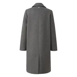 H Shape Long Double-Breasted Coat in Mixed Wool for Women COMMA image-1
