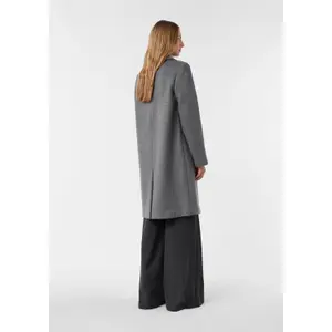 H Shape Long Double-Breasted Coat in Mixed Wool for Women COMMA image-4
