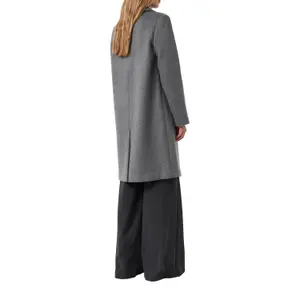 H Shape Long Double-Breasted Coat in Mixed Wool for Women COMMA image-5