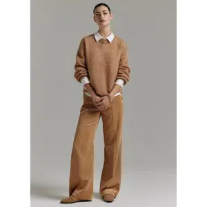 Women's corduroy wide leg Trousers COMMA image-6