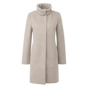 Mid-Length Mixed Wool Coat with High Padded Collar for Women COMMA image-0