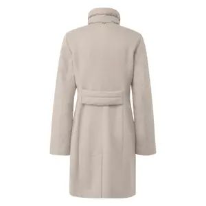 Mid-Length Mixed Wool Coat with High Padded Collar for Women COMMA image-1