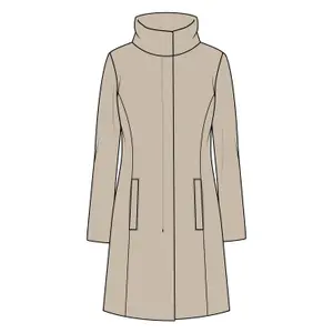 Mid-Length Mixed Wool Coat with High Padded Collar for Women COMMA image-2