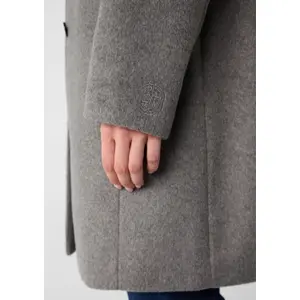Mid-Length Mixed Wool Coat with High Padded Collar for Women COMMA image-1