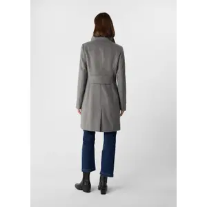 Mid-Length Mixed Wool Coat with High Padded Collar for Women COMMA image-2