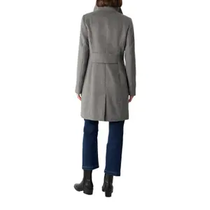 Mid-Length Mixed Wool Coat with High Padded Collar for Women COMMA image-3