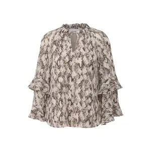 Romantic Ruffle Raglan Sleeve Chiffon Blouse Women COMMA image-0
