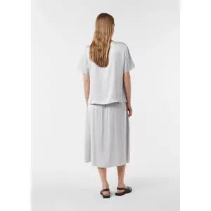 Short Sleeve Satin Blouse with Round Neck for Women COMMA image-4