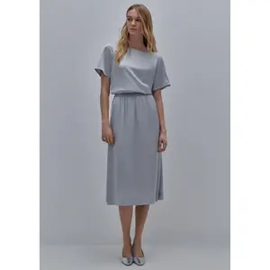 Short Sleeve Satin Blouse with Round Neck for Women COMMA image-6