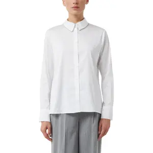 Women's Stretch Cotton Poplin Shirt with Collar COMMA image-2