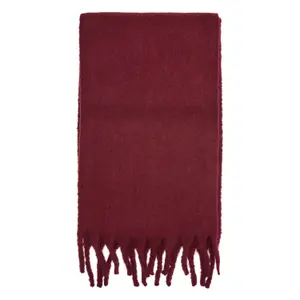Soft Blended Wool Large Scarf with Fringes Women COMMA image-5