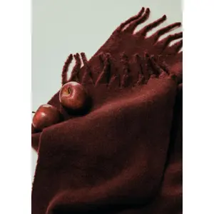 Soft Blended Wool Large Scarf with Fringes Women COMMA image-6