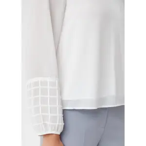 Women's Long Sleeve Viscose Chiffon Blouse with 3D Embroidery COMMA image-3