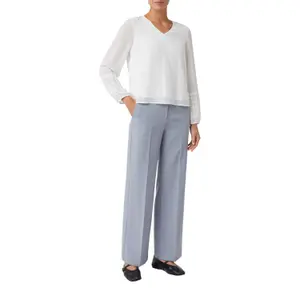Women's Long Sleeve Viscose Chiffon Blouse with 3D Embroidery COMMA image-6