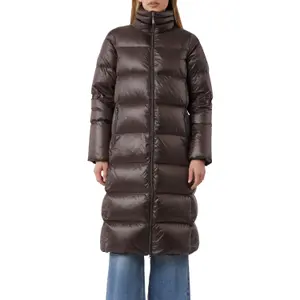 Doudoune long en duvet et plumes aspect scintillant coupe en H femme COMMA image-2
