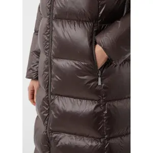 Doudoune long en duvet et plumes aspect scintillant coupe en H femme COMMA image-3