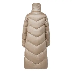 Doudoune long en duvet et plumes aspect scintillant coupe en H femme COMMA image-1