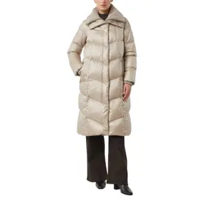 Doudoune long en duvet et plumes aspect scintillant coupe en H femme COMMA image-2