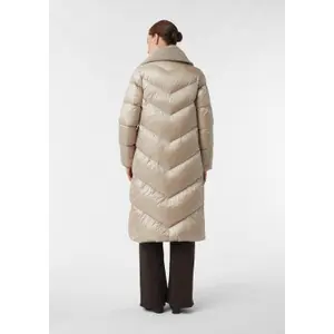 Doudoune long en duvet et plumes aspect scintillant coupe en H femme COMMA image-4