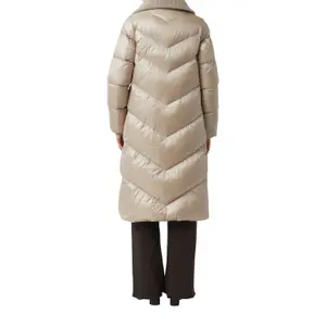 Doudoune long en duvet et plumes aspect scintillant coupe en H femme COMMA image-5