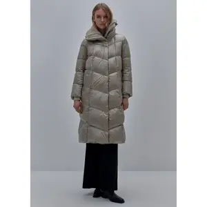 Doudoune long en duvet et plumes aspect scintillant coupe en H femme COMMA image-6
